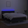 vidaXL Letto a Molle con Materasso e LED Nero 140x190 cm in Tessuto