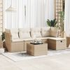 vidaXL Set Divano da Giardino 6 pz con Cuscini Beige in Polyrattan