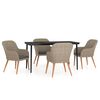 vidaXL Set da Pranzo da Giardino 5 pz con Cuscini Marrone