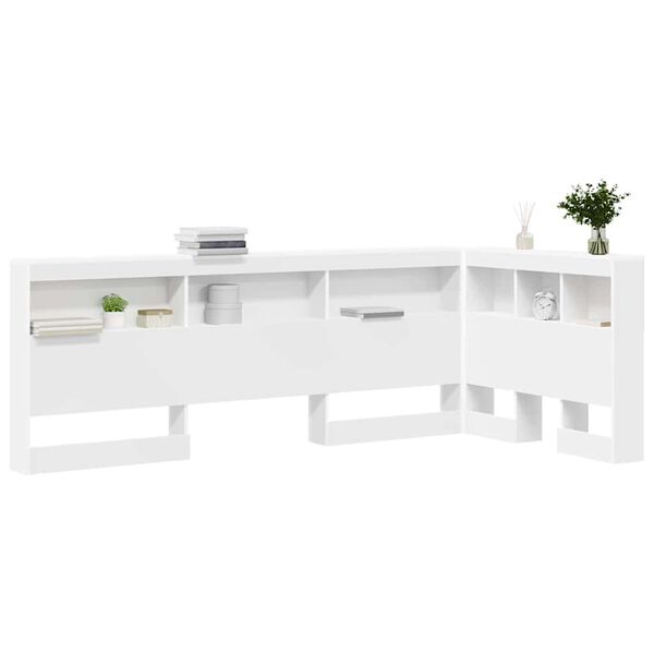 vidaXL Testata contenitore con testiera Bianco 80 cm Legno multistrato