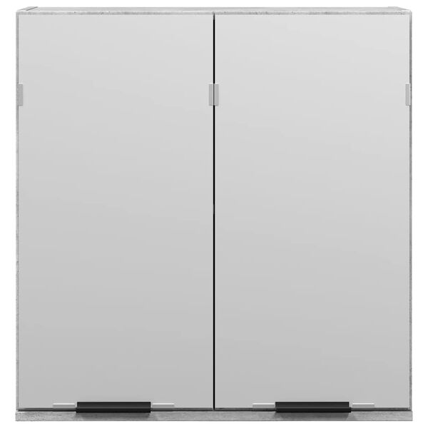 vidaXL Mobile Bagno con Specchio Grigio Cemento 64x20x66,5 Multistrato