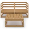 vidaXL Set Salotto da Giardino 3pz Marrone Ambra Legno Massello Pino