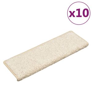 vidaXL Tappetini per scale 10 pz 65x21x4 cm bianchi con bordo rettangolare