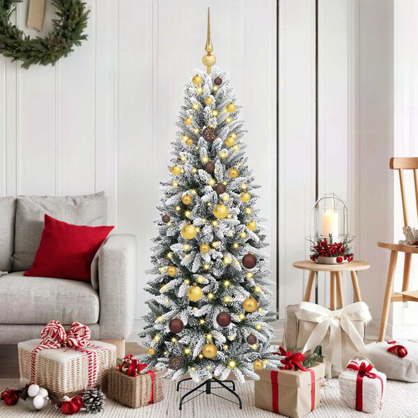 vidaXL Albero di Natale artificiale con 150 LED Bianco 150 cm