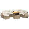 vidaXL Set Divano da Giardino 9 pz con Cuscini Beige in Polyrattan
