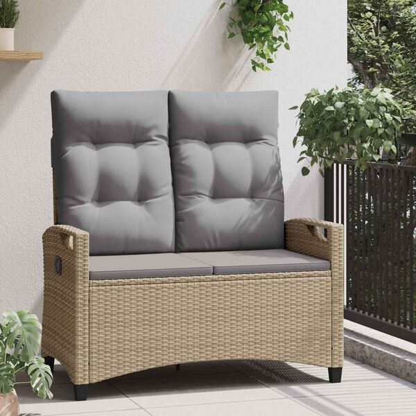 vidaXL Panchina da giardino Beige e Grigio Chiaro 105 x 60 x 112 cm