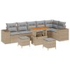 vidaXL Set Divano da Giardino con cuscino 9 pcs Beige e Grigio Chiaro