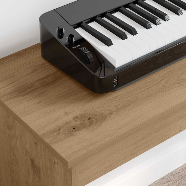 vidaXL Supporto per Tastiera Rovere artigianale 100 x 32 x 64 cm