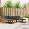 vidaXL Set di divani da esterno con cuscino 6 pcs Naturale e Antracite