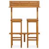 vidaXL Set da Bar da Balcone 3 pz in Massello Acacia