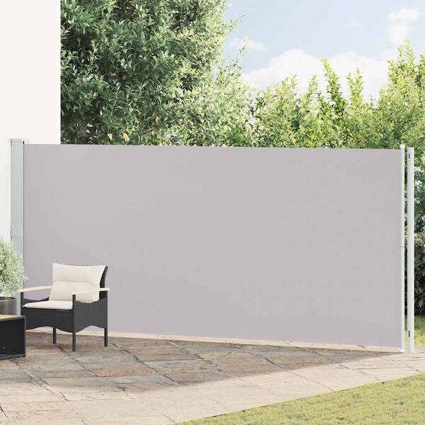vidaXL Tenda da Sole Laterale Retrattile per Patio 180x600 cm Grigia