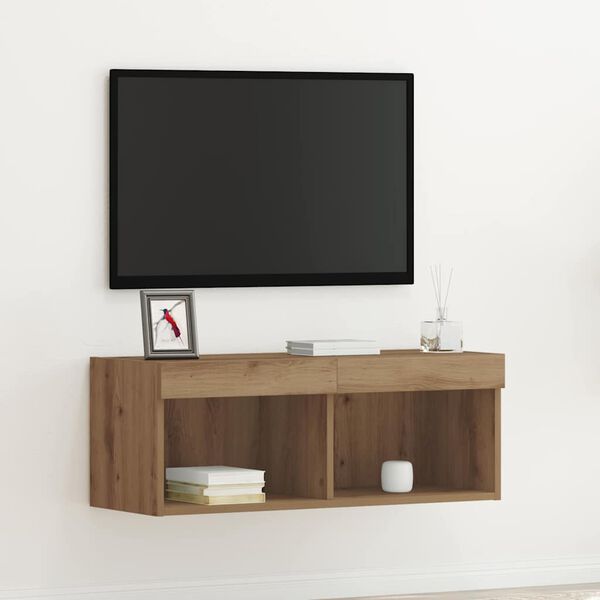 vidaXL Set mobile TV rovere artigianale 80 x 30 x 30 cm