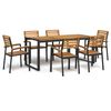 vidaXL Set Pranzo da Giardino 7 pz Legno Massello di Acacia e Metallo