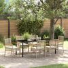 vidaXL Set da Pranzo per Giardino 7 pcs Beige polyrattan
