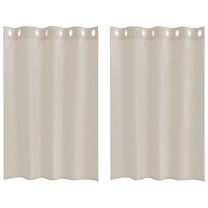 vidaXL Tenda in Velo con tende 2 pcs Sabbia 140 x 140 cm Poliestere