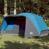 vidaXL Tenda da Campeggio con Portico per 4 Persone Blu Impermeabile