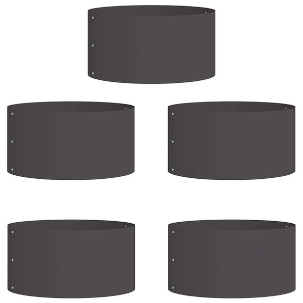 vidaXL Vaso da giardino 5 pcs Nero 40 x 40 x 20 cm