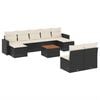 vidaXL Set Divani da Giardino 10pz con Cuscini in Polyrattan Nero