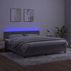 vidaXL Letto a Molle con Materasso e LED Grigio Chiaro 160x200 cm Velluto