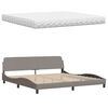 vidaXL Letto con Materasso Hanko Tortora 200x200 cm in Tessuto