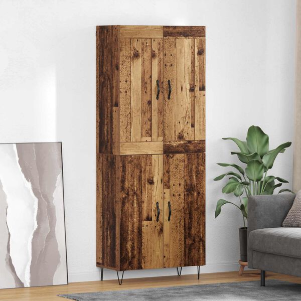 vidaXL Credenza Legno vecchio 69,5 x 34 x 180 cm Legno multistrato