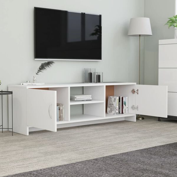 vidaXL Mobile Porta TV Bianco 120x30x37,5 cm in Legno Multistrato