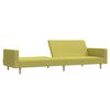 vidaXL Divano Letto a 2 Posti con Poggiapiedi Verde in Tessuto