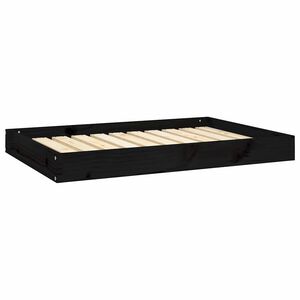 vidaXL Cuccia per Cani Nera 91,5x64x9 cm in Legno Massello di Pino