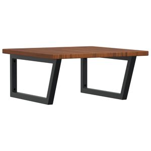 vidaXL Ripiano a Parete per Lavabo in Acciaio e Massello di Rovere