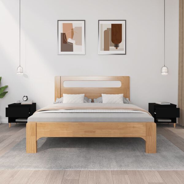 vidaXL Comodini 2 pz Neri 50x46x50 cm in Legno Multistrato