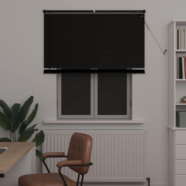 vidaXL Tenda Veneziana Regolabile Nero 150 x 110 cm PVC