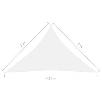 vidaXL Parasole a Vela Oxford Triangolare 3x3x4,24 m Bianco