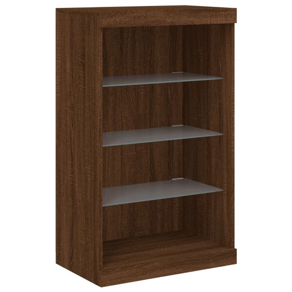 vidaXL Credenza con Luci LED Rovere Marrone 60,5x37x100 cm