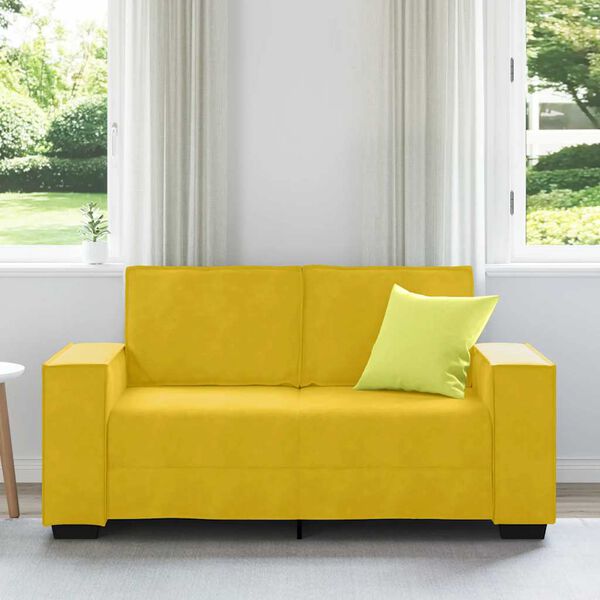 vidaXL Divano a 2 Posti giallo 160x78x84 cm in Velluto