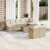 vidaXL Set Divano da Giardino 10 pz con Cuscini Beige in Polyrattan