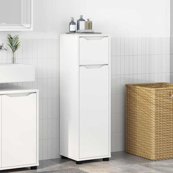 vidaXL Mobile da Bagno Bianco 30,5 x 30 x 101 cm Legno multistrato