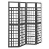 vidaXL Divisorio a 4 Pannelli Legno Massello di Abete Nero 161x180 cm