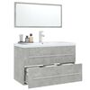vidaXL Set Mobili da Bagno 3 pz Grigio Cemento