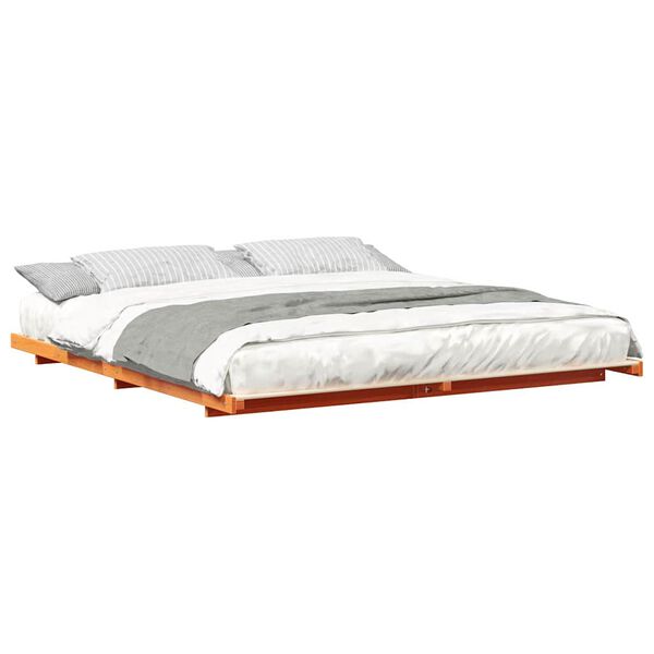 vidaXL Struttura letto a terra Cera marrone 180 x 220 cm