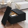 vidaXL Pouf contenitore con cuscino Nero 80 x 80 x 45 cm Tessuto