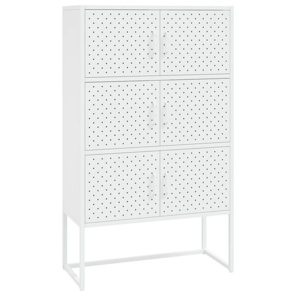 vidaXL Credenza Alta Bianca 80x35x135 cm in Acciaio