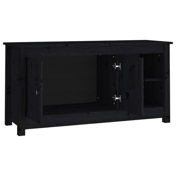 vidaXL Mobile Porta TV Nero 103x36,5x52 cm in Legno Massello di Pino