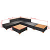vidaXL Set Divani da Giardino 7 pz con Cuscini in Polyrattan Nero