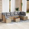 vidaXL Set Divano da Giardino con cuscino 8 pcs Beige polyrattan