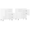 vidaXL Credenze 2 pz Bianche in Legno Multistrato