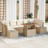 vidaXL Set Divano da Giardino 8 pcs Beige Poly Rattan