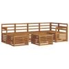 vidaXL Set di divani da esterno 7 pz Naturale Poliestere