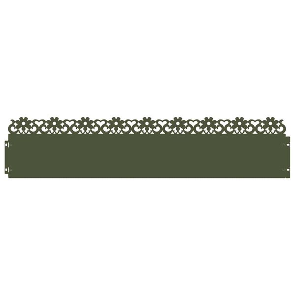 vidaXL Bordure per prato 10 pcs Verde oliva 103 x 0,05 x 22 cm Acciaio