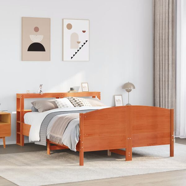 vidaXL Letto senza Materasso Marrone Cera 150x200 cm in Legno di Pino