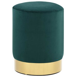 vidaXL Sgabello Verde Scuro e Oro in Velluto 28 x 36 cm